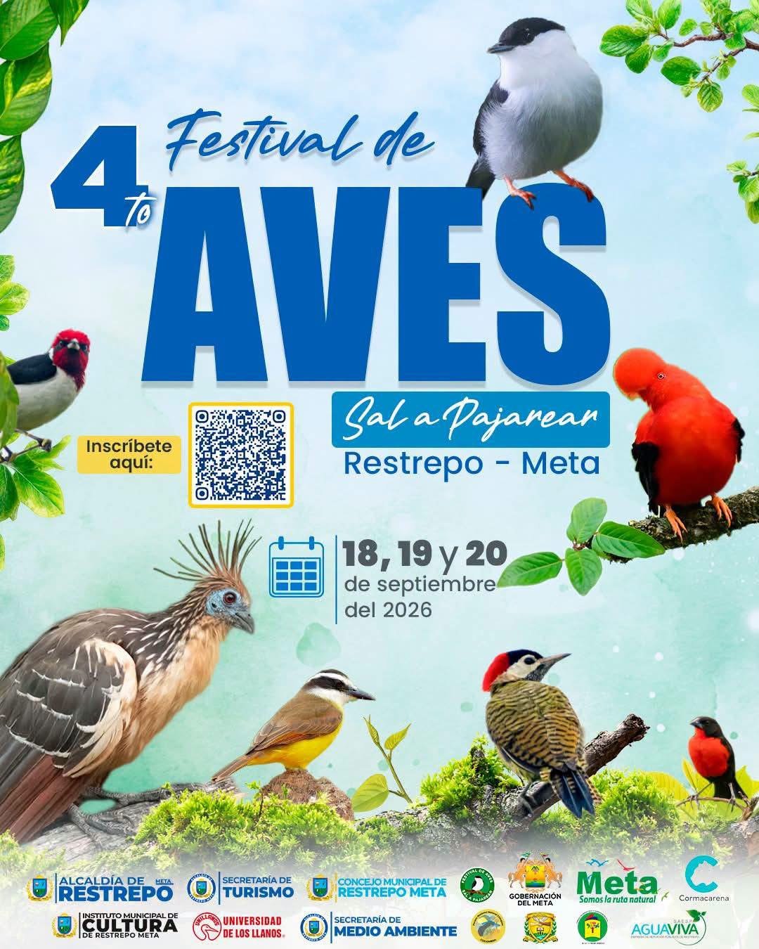 Restrepo se prepara para el 4.º Festival de Aves “Sal a Pajarear”