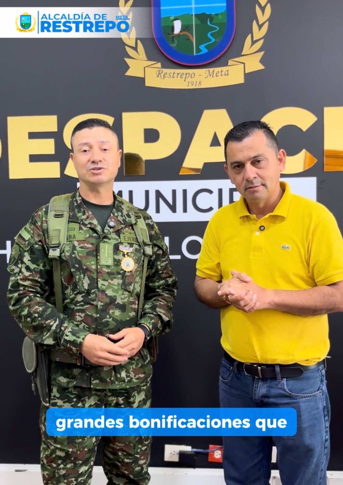 Preste el servicio militar en Restrepo, cuidando su propio pueblo.