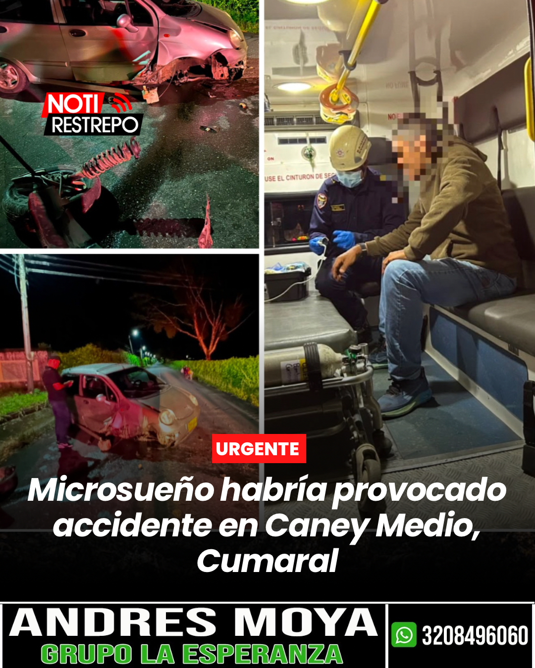 Microsueño habría provocado accidente en Caney Medio, Cumaral