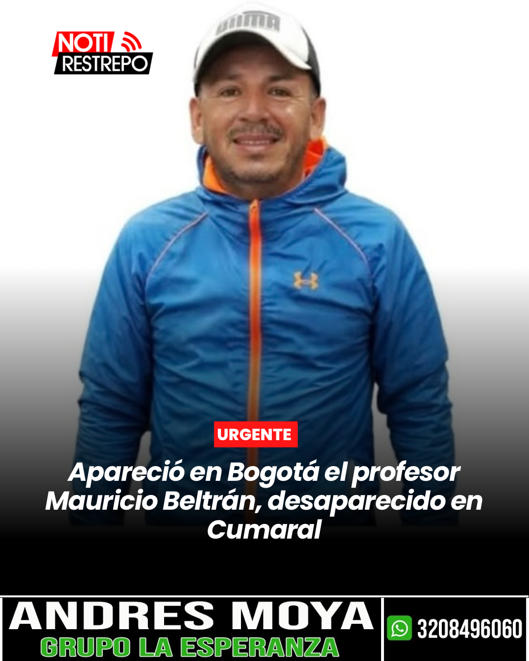 Apareció en Bogotá el profesor Mauricio Beltrán, desaparecido en Cumaral