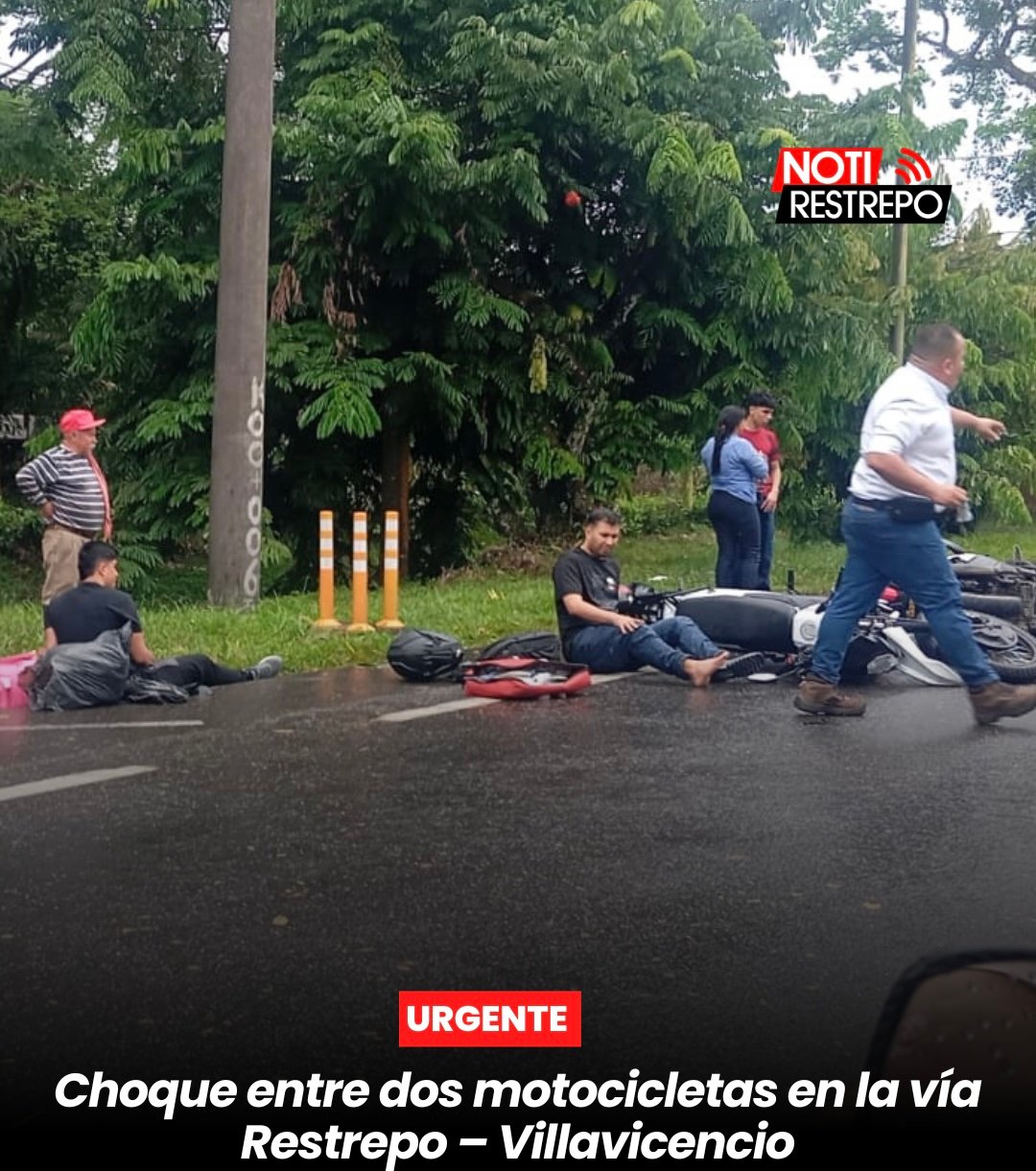 Choque entre dos motocicletas en la vía Restrepo – Villavicencio
